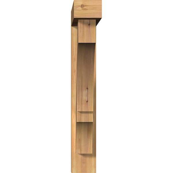 Balboa Block Smooth Bracket W/ Offset Brace, Western Red Cedar, 5 1/2W X 28D X 36H